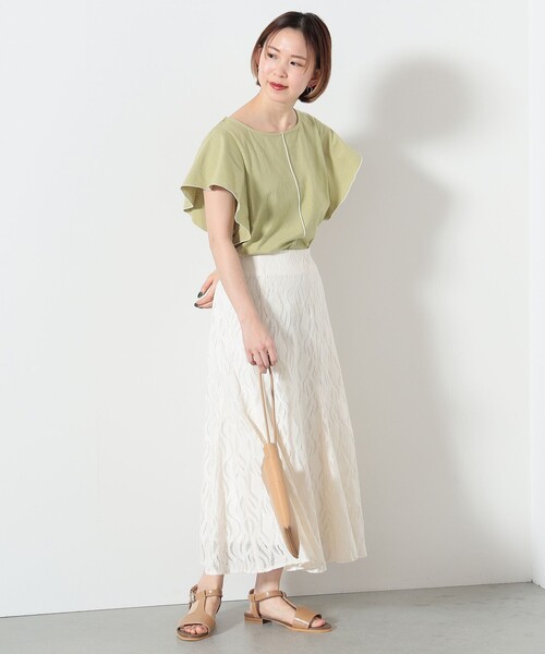 BEAMS HEART（ビームスハート）の「BEAMS HEART / ウォッシャブル レース マーメイドスカート（スカート・レディース・ネイビー/ブルー系その他/ホワイト系その他5・FREE）」の5枚目の写真