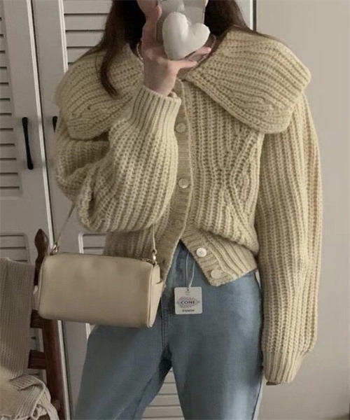 Re.Verofonna 大きな襟の長袖カーディガン Re.Verofonna 大きな襟の長袖カーディガン