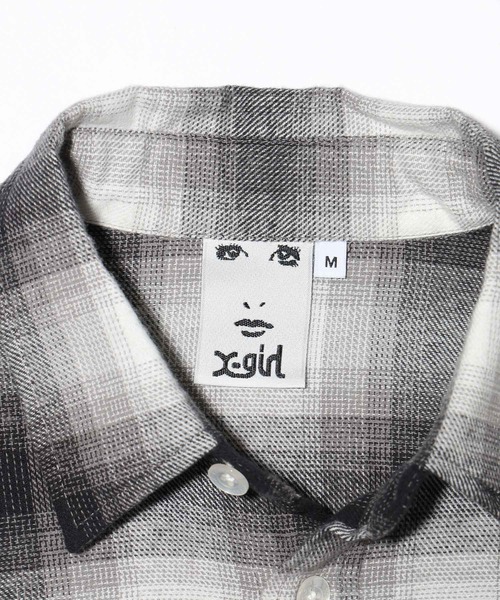 X-girl（エックスガール）の「PLAID 2WAY SHIRT（シャツ/ブラウス・レディース・ブラック/ブルー/イエロー・S/M）」の10枚目の写真