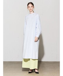 MIDIUMISOLID for Ladies ピンタックボリュームスリーブ ワンピース