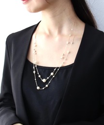 Three Four Time | MIXパール2連ネックレス【結婚式/フォーマル/デイリー】(ネックレス)