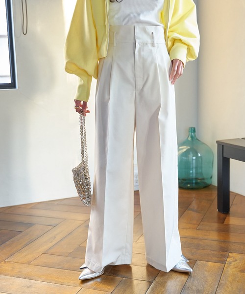 VIS(ビス)の「【洗える】サイドラインワイドパンツ(スラックス・レディース・ネイビー/ベージュ/キナリ・S/M)」の9枚目の写真