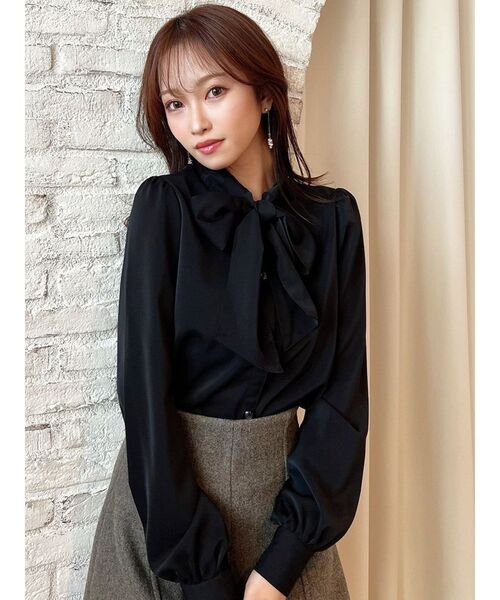 RESEXXY（リゼクシー）の「ボウタイデザインブラウス（シャツ/ブラウス・レディース・ブラック/アイボリー/ベージュ・FREE）」の11枚目の写真