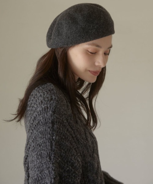 ACYM(アシーム)の「Wool flat ベレー(ハンチング/ベレー帽・レディース・ブラック/グレー・FREE)」の15枚目の写真