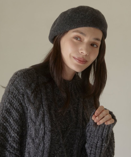 ACYM(アシーム)の「Wool flat ベレー(ハンチング/ベレー帽・レディース・ブラック/グレー・FREE)」の16枚目の写真