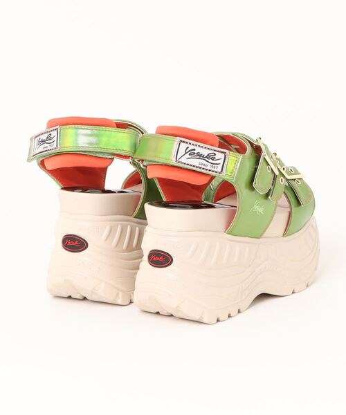 YOSUKE(ヨースケ)の「「YOSUKE/ヨースケ」厚底ベルティッドサンダル(サンダル・レディース・ブラック/ブラック×ホワイト/ホワイト系その他/グリーン系その他/ブラック×パープル/イエロー系その他/ガンメタ・22.5/23/23.5/24/24.5/25)」の8枚目の写真
