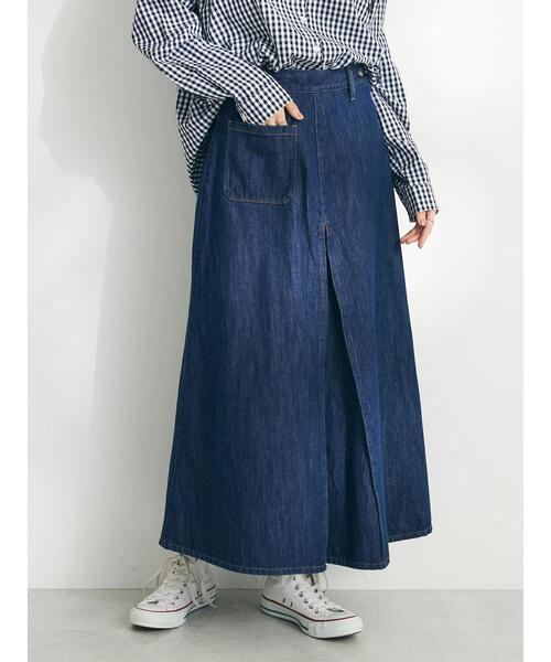 CRAFT STANDARD BOUTIQUE（クラフトスタンダードブティック）の「Aライン4WAYデニムスカート（スカート・レディース・ライトインディゴブルー/ダークインディゴブルー・L/M）」の5枚目の写真