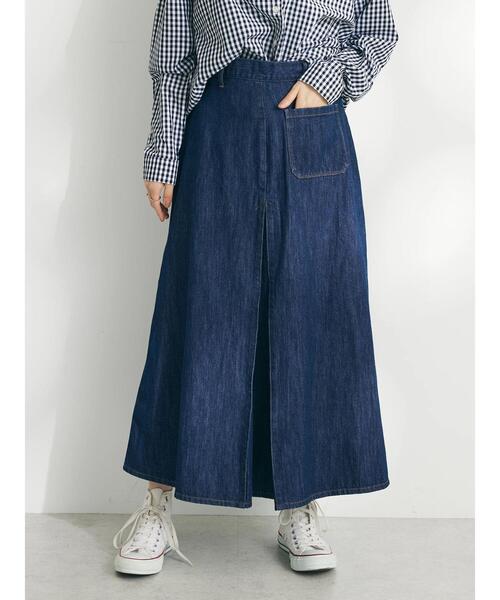 CRAFT STANDARD BOUTIQUE（クラフトスタンダードブティック）の「Aライン4WAYデニムスカート（スカート・レディース・ライトインディゴブルー/ダークインディゴブルー・L/M）」の10枚目の写真