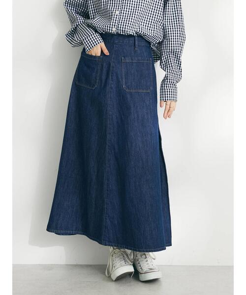 CRAFT STANDARD BOUTIQUE（クラフトスタンダードブティック）の「Aライン4WAYデニムスカート（スカート・レディース・ライトインディゴブルー/ダークインディゴブルー・L/M）」の11枚目の写真
