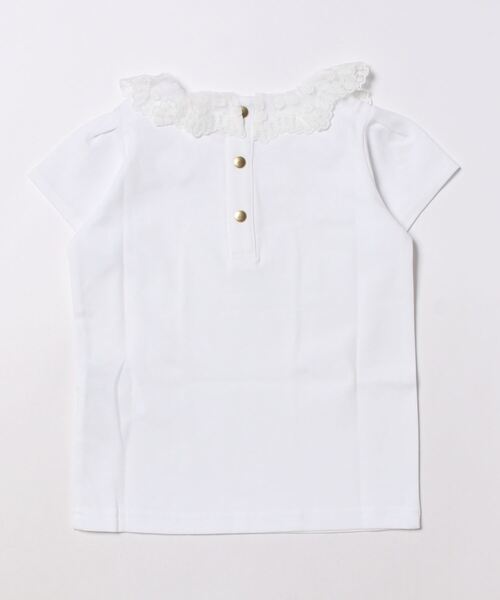 maarook（マルーク）の「スムースレース衿半袖Ｔシャツ（Tシャツ/カットソー・キッズ・ホワイト・120cm/100cm/80ｃｍ/130cm/90cm/110cm）」の2枚目の写真