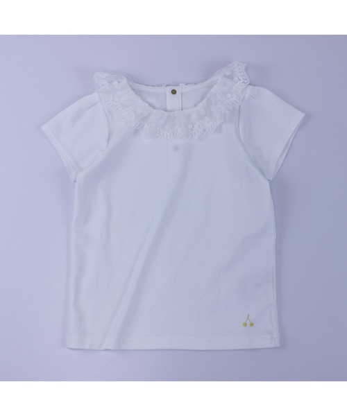 maarook（マルーク）の「スムースレース衿半袖Ｔシャツ（Tシャツ/カットソー・キッズ・ホワイト・120cm/100cm/80ｃｍ/130cm/90cm/110cm）」の4枚目の写真