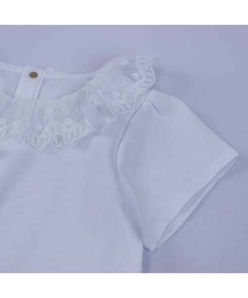 maarook（マルーク）の「スムースレース衿半袖Ｔシャツ（Tシャツ/カットソー・キッズ・ホワイト・120cm/100cm/80ｃｍ/130cm/90cm/110cm）」の5枚目の写真