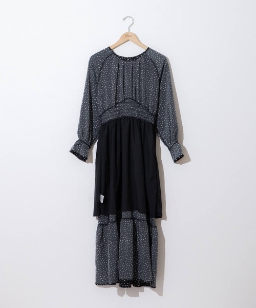flower（フラワー）の「クラシックドットワンピース（ワンピース・レディース・ブラック/アイボリー・FREE）」の5枚目の写真