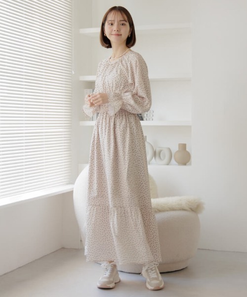 flower（フラワー）の「クラシックドットワンピース（ワンピース・レディース・ブラック/アイボリー・FREE）」の18枚目の写真