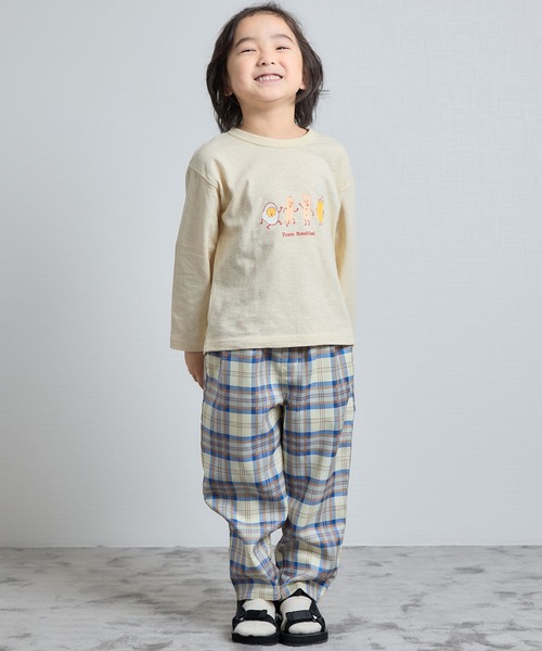 DILASH(ディラッシュ)の「朝ごはん長袖Tシャツ(Tシャツ/カットソー・キッズ・キナリ/チャコール/グリーン・90/100/110/120/130/140/80)」の2枚目の写真