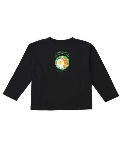 DILASH(ディラッシュ)の「朝ごはん長袖Tシャツ(Tシャツ/カットソー・キッズ・キナリ/チャコール/グリーン・90/100/110/120/130/140/80)」の6枚目の写真