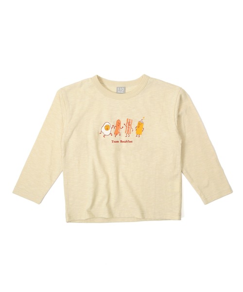 DILASH(ディラッシュ)の「朝ごはん長袖Tシャツ(Tシャツ/カットソー・キッズ・キナリ/チャコール/グリーン・90/100/110/120/130/140/80)」の7枚目の写真
