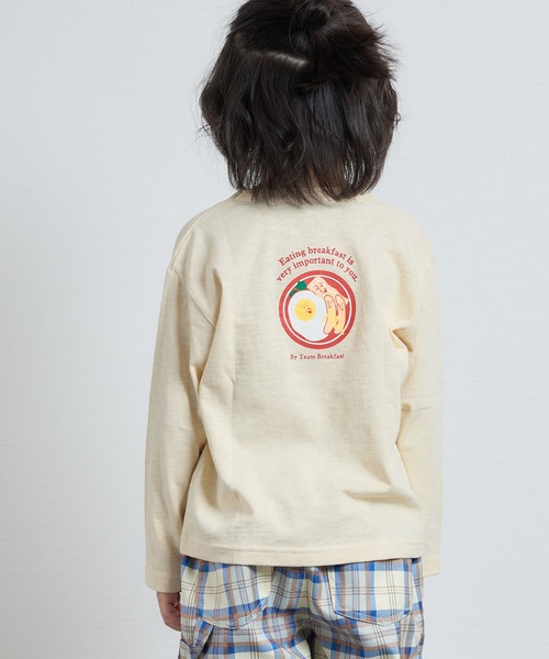 DILASH(ディラッシュ)の「朝ごはん長袖Tシャツ(Tシャツ/カットソー・キッズ・キナリ/チャコール/グリーン・90/100/110/120/130/140/80)」の5枚目の写真