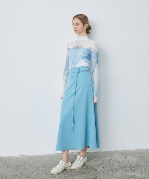 ELOOPS(イーループス)の「【ELOOPS】シアープリントハイネックトップス(Tシャツ/カットソー・レディース・SHERBET・M/S/L)」の3枚目の写真