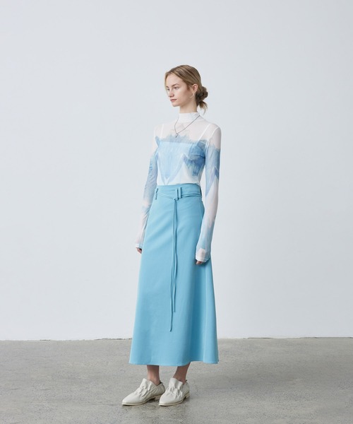ELOOPS(イーループス)の「【ELOOPS】シアープリントハイネックトップス(Tシャツ/カットソー・レディース・SHERBET・M/S/L)」の8枚目の写真