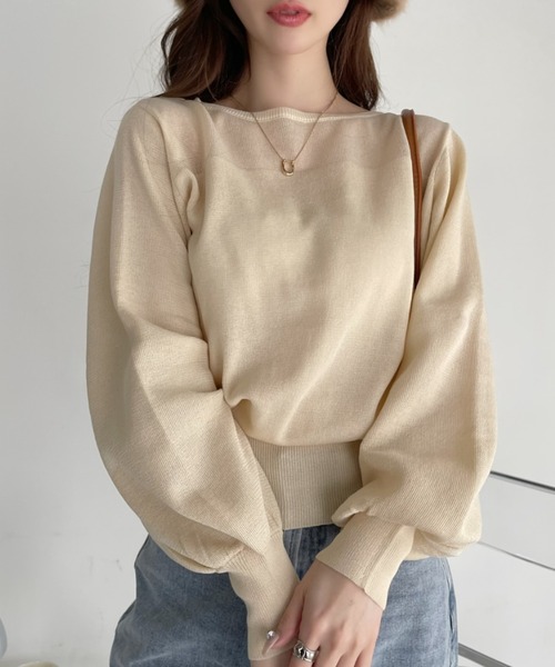 Deuxieme Classe Daintiness ニット　シアーサマーニット each alchemist ニット セーター シアー半袖サマーニットプル