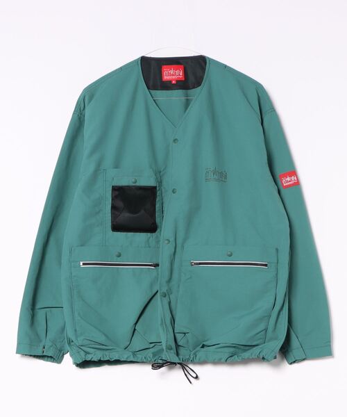 Manhattan Portage（マンハッタンポーテージ）の「Collarless Coach Jacket（ノーカラージャケット・メンズ・ブラック/ターコイズブルー/ライトカーキ・MEDIUM/LARGE/X-LARGE/SMALL）」の15枚目の写真