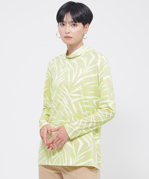 【セール】【ウォッシャブル】ジオメトリックタイガープリントハイネックカットソー（Tシャツ/カットソー）｜EVEX by KRIZIA（エヴェックスバイクリツィア） 8,316円
