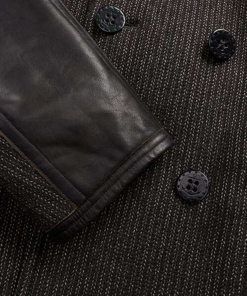 【新品未使用】RRL(ダブルアールエル)22AWレザートリムピーコート RRL Ralph Lauren (ダブルアールエル) レザー トリム ピーコート