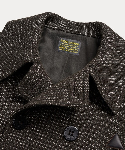 新品タグ付き！RRLレザートリムウールコットンピーコート RRL Ralph Lauren (ダブルアールエル) レザー トリム ピーコート