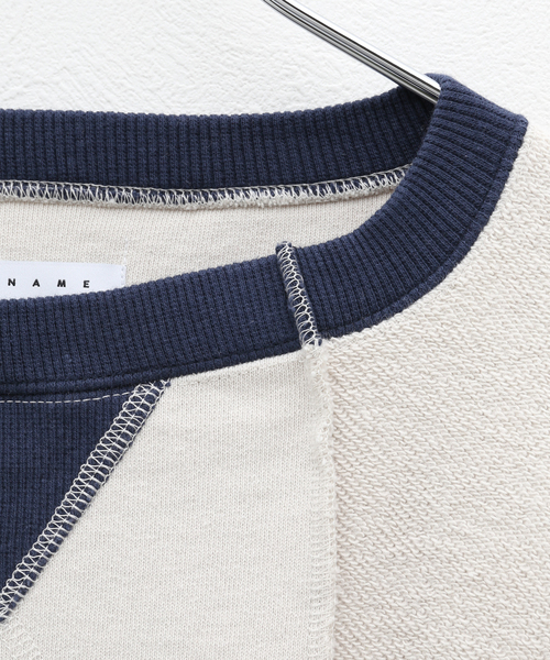 Name.（ネーム）の「【Name./ネーム】 ASYMMETRIC SWITCHING SWEAT SHIRT（スウェット・メンズ・ベージュ/グリーン・2）」の12枚目の写真