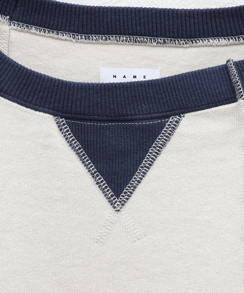 Name.（ネーム）の「【Name./ネーム】 ASYMMETRIC SWITCHING SWEAT SHIRT（スウェット・メンズ・ベージュ/グリーン・2）」の13枚目の写真