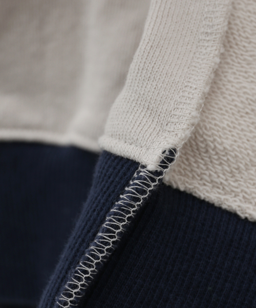 Name.（ネーム）の「【Name./ネーム】 ASYMMETRIC SWITCHING SWEAT SHIRT（スウェット・メンズ・ベージュ/グリーン・2）」の19枚目の写真