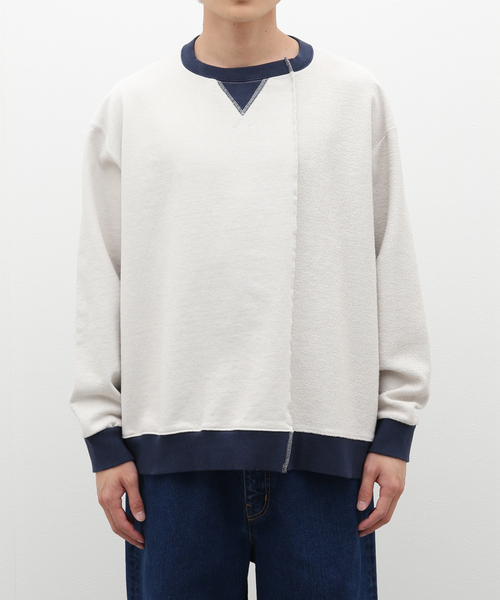 Name.（ネーム）の「【Name./ネーム】 ASYMMETRIC SWITCHING SWEAT SHIRT（スウェット・メンズ・ベージュ/グリーン・2）」の21枚目の写真