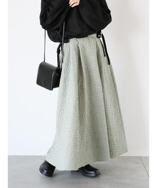 ehka sopo（エヘカソポ）の「ふくれジャカードスカート（スカート・レディース・キナリ/ブラック/カーキ・F）」の3枚目の写真