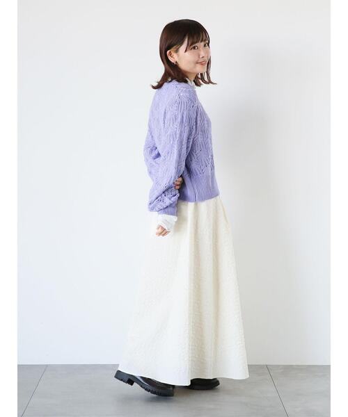 ehka sopo（エヘカソポ）の「ふくれジャカードスカート（スカート・レディース・キナリ/ブラック/カーキ・F）」の6枚目の写真