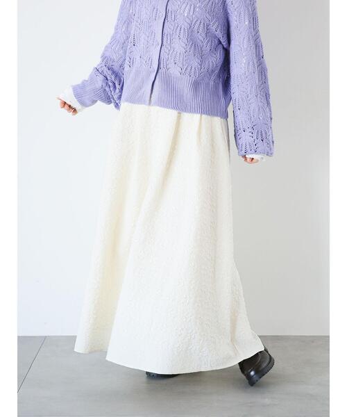 ehka sopo（エヘカソポ）の「ふくれジャカードスカート（スカート・レディース・キナリ/ブラック/カーキ・F）」の8枚目の写真