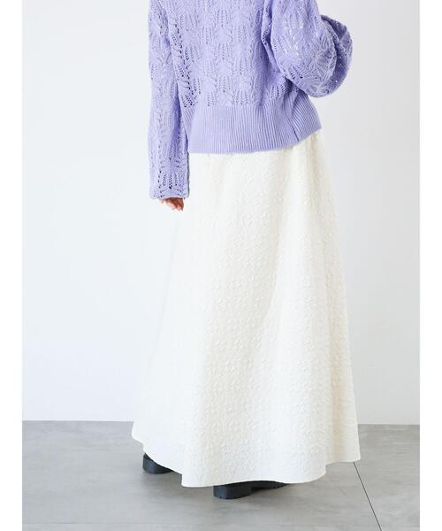 ehka sopo（エヘカソポ）の「ふくれジャカードスカート（スカート・レディース・キナリ/ブラック/カーキ・F）」の9枚目の写真