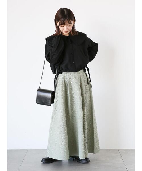 ehka sopo（エヘカソポ）の「ふくれジャカードスカート（スカート・レディース・キナリ/ブラック/カーキ・F）」の10枚目の写真