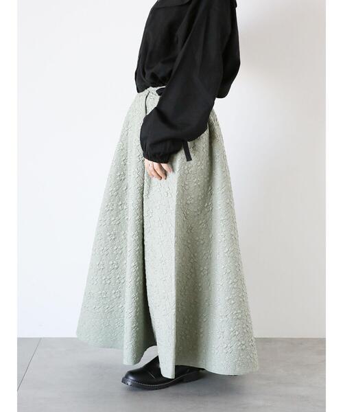 ehka sopo（エヘカソポ）の「ふくれジャカードスカート（スカート・レディース・キナリ/ブラック/カーキ・F）」の14枚目の写真