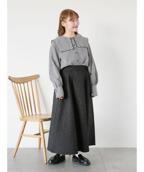 ehka sopo（エヘカソポ）の「ふくれジャカードスカート（スカート・レディース・キナリ/ブラック/カーキ・F）」の15枚目の写真