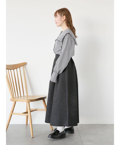 ehka sopo（エヘカソポ）の「ふくれジャカードスカート（スカート・レディース・キナリ/ブラック/カーキ・F）」の16枚目の写真