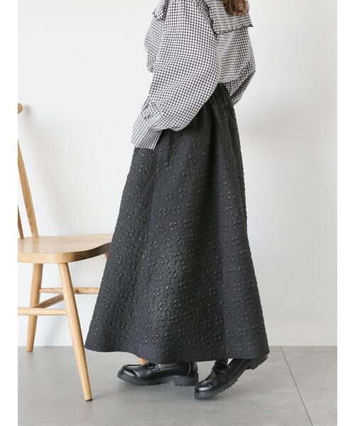 ehka sopo（エヘカソポ）の「ふくれジャカードスカート（スカート・レディース・キナリ/ブラック/カーキ・F）」の19枚目の写真