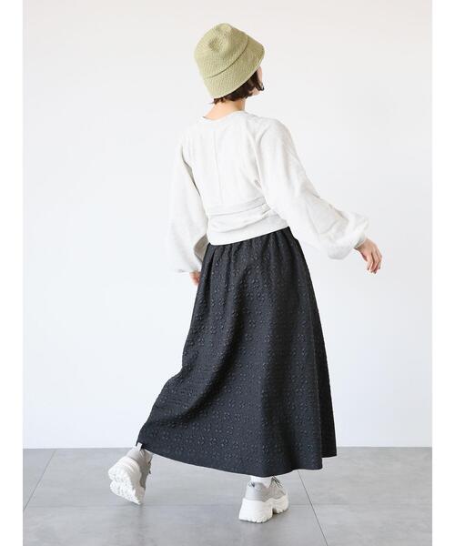 ehka sopo（エヘカソポ）の「ふくれジャカードスカート（スカート・レディース・キナリ/ブラック/カーキ・F）」の22枚目の写真