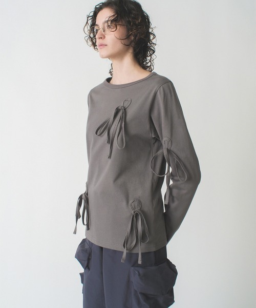 セール】ribbons long sleeve shirt（シャツ/ブラウス）｜soduk