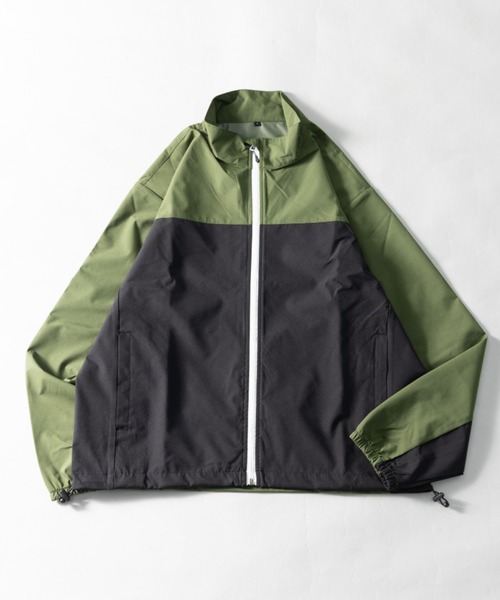 NYLAUS（ナイラス）の「マルチファンクション 防風/UVカット/ストレッチ スタンドカラー ウインドブレーカー（ナイロンジャケット・メンズ・ブラック×カーキ/ライトグリーン/ブルー系/カーキ系/カーキ/ブラック/ベージュ系/ブルーグリーン/ベージュ・L/M/LL）」の3枚目の写真