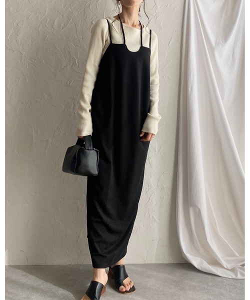 She's Closet(シーズクローゼット)の「ハイウエストバックオープンロング丈ホルターネックリボンキャミワンピース(ワンピース・レディース・ブラック・FREE)」の20枚目の写真