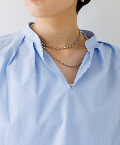 Rouge vif（ルージュヴィフ）の「【一部店舗限定】スリーブデザインスキッパーブラウス（シャツ/ブラウス・レディース・サックスブルー/ベージュ/ホワイト・フリー）」の10枚目の写真