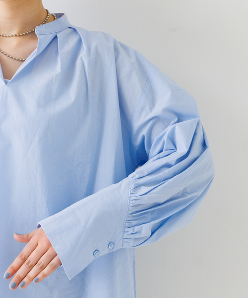 Rouge vif（ルージュヴィフ）の「【一部店舗限定】スリーブデザインスキッパーブラウス（シャツ/ブラウス・レディース・サックスブルー/ベージュ/ホワイト・フリー）」の11枚目の写真