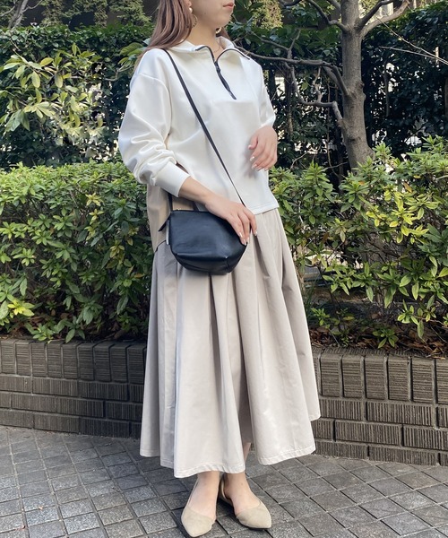 NICOLE white（ニコルホワイト）の「タックフレアスカート（スカート・レディース・ブラック/グレー/ベージュ/グリーン・FREE）」の17枚目の写真