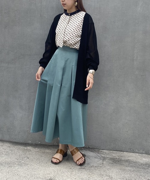 NICOLE white（ニコルホワイト）の「タックフレアスカート（スカート・レディース・ブラック/グレー/ベージュ/グリーン・FREE）」の21枚目の写真